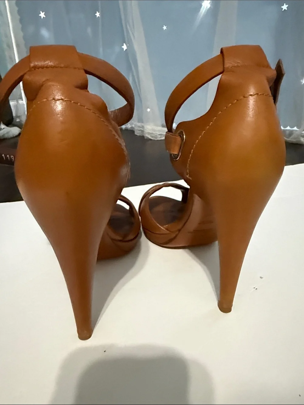 Ralph‎ Lauren Purple Label Leather D'Orsay Pumps Cognac Italian Leather Size 9.5